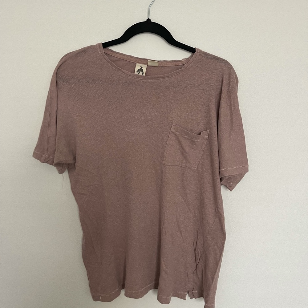 Men’s Pink/Beige Loose-Fitting Teeshirt